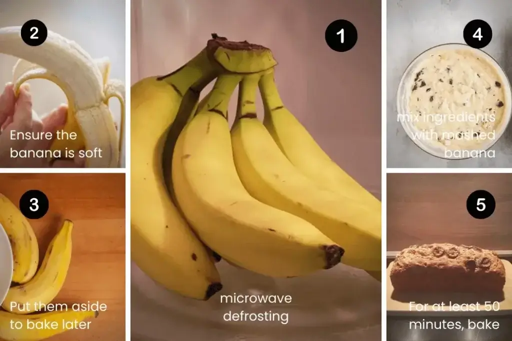 Make Banana Bread with Defrost Banana (Step by Step)