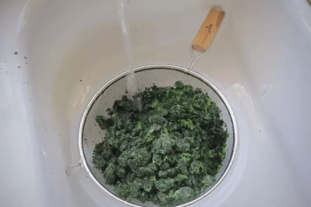 Draining Frozen Spinach